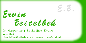 ervin beitelbek business card